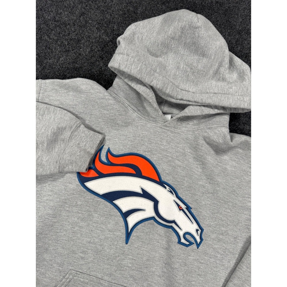 Denver Broncos Peyton Manning #18 Hoodie NFL Team Apparel Gray Men's M